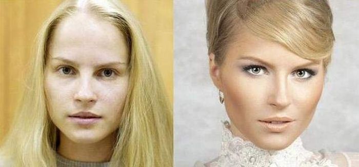 Американские стриптизерши до и после макияжа (12 фото)