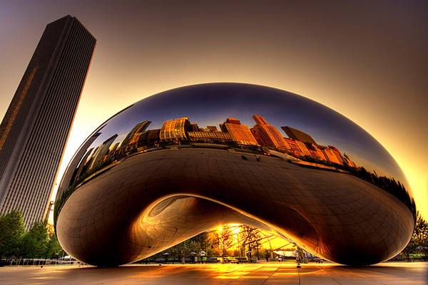 Восьмое чудо света Америки - "Облачные ворота" в Чикаго  (5 фото)