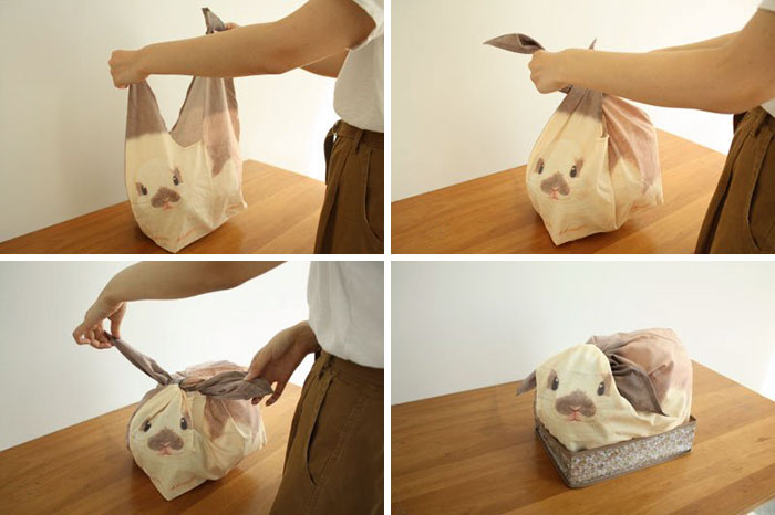 Японские сумки превратят лежащие дома вещи в милых кроликов (7 фото)